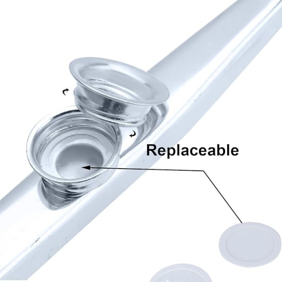 Juarez Kazoo Silver Aluminum Alloy with Five Membrane Flute Diaphragm Mouth Kazoos Musical Instruments JRKZ100