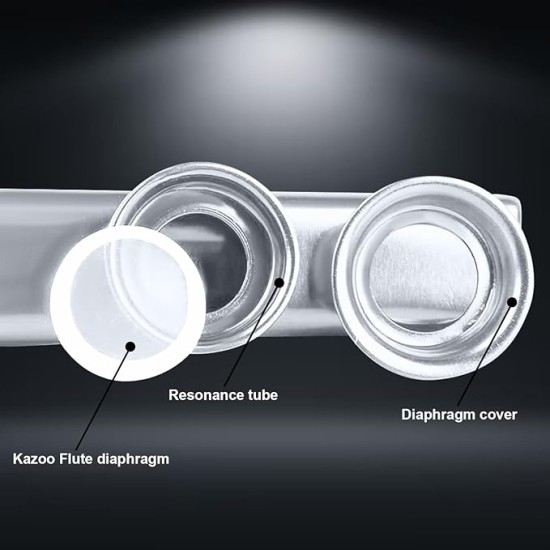 Juarez Kazoo Silver Aluminum Alloy with Five Membrane Flute Diaphragm Mouth Kazoos Musical Instruments JRKZ100