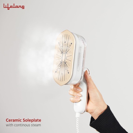 Lifelong 1250 Watt Steam Iron Press For Clothes - Handheld Garment Steamer with Rest Stand for Iron - Portable & Foldable Mini Steam Press Suitable For Traveling - 90 ml Tank Capacity (LLGRMS901) Lifelong 1250 Watt Steam Iron Press For Clothes - Handheld Garment Steamer with Rest Stand for Iron - Portable & Foldable Mini Steam Press Suitable For Traveling - 90 ml Tank Capacity (LLGRMS901)