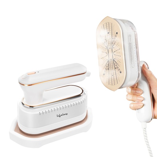 Lifelong 1250 Watt Steam Iron Press For Clothes - Handheld Garment Steamer with Rest Stand for Iron - Portable & Foldable Mini Steam Press Suitable For Traveling - 90 ml Tank Capacity (LLGRMS901) Lifelong 1250 Watt Steam Iron Press For Clothes - Handheld Garment Steamer with Rest Stand for Iron - Portable & Foldable Mini Steam Press Suitable For Traveling - 90 ml Tank Capacity (LLGRMS901)