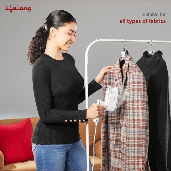 Lifelong 1250 Watt Steam Iron Press For Clothes - Handheld Garment Steamer with Rest Stand for Iron - Portable & Foldable Mini Steam Press Suitable For Traveling - 90 ml Tank Capacity (LLGRMS901) Lifelong 1250 Watt Steam Iron Press For Clothes - Handheld Garment Steamer with Rest Stand for Iron - Portable & Foldable Mini Steam Press Suitable For Traveling - 90 ml Tank Capacity (LLGRMS901)