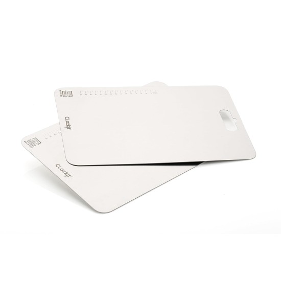 Clazkit Stainless Steel Chopping Board Vegetable,Fruit Cutting, Kneeding, Cake Prep, Heavy Duty Chopping-Board (Size 31.8CM X 21CM) Clazkit Stainless Steel Chopping Board Vegetable,Fruit Cutting, Kneeding, Cake Prep, Heavy Duty Chopping-Board (Size 31.8CM X 21CM)