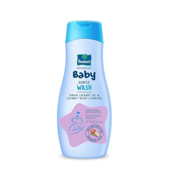 Parachute Advansed Baby Gentle Wash for New Born | Enriched with Virgin Coconut Oil | Gently cleanses in Hard water | Doctor certified | 410 ML