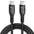 Portronics Konnect 240C 240W Futuristic Unbreakable Nylon Braided Type C Fast Charging Cable 1.2M Long, Supports Laptop and All C Smartphones and Devices (Black)