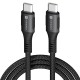 Portronics Konnect 240C 240W Futuristic Unbreakable Nylon Braided Type C Fast Charging Cable 1.2M Long, Supports Laptop and All C Smartphones and Devices (Black)