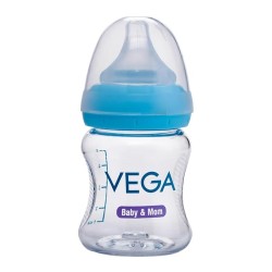 Vega Baby & Mom Tritan Feeding Bottle 150ml Wide Neck - Blue|Made of Durable Tritan| BPA/BPS Free | Shatter Proof | Suitable for 0+ Month Babies,(VBFB4-03)