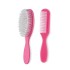 Vega Baby & Mom Comb & Brush Set - Pink | Crafted for Delicate Baby Scalp| Detangle Baby Hair Easily | Ultra Soft Nylon Bristle| Rount Tippped Tooth |Scalp Massage and Stimulation, (VBGA3-04)