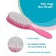 Vega Baby & Mom Comb & Brush Set - Pink | Crafted for Delicate Baby Scalp| Detangle Baby Hair Easily | Ultra Soft Nylon Bristle| Rount Tippped Tooth |Scalp Massage and Stimulation, (VBGA3-04)