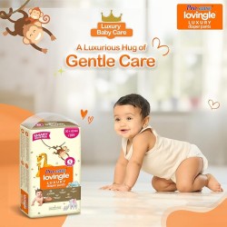 Pro-ease Lovingle Luxury Baby Diaper|Pant Style Diaper for Baby|Diaper S size|2X Preference on Absorption*IAdvanced Leakage Protection|Wetness Indicator|Easy Throw Tape|5-8 kg|69 Pieces