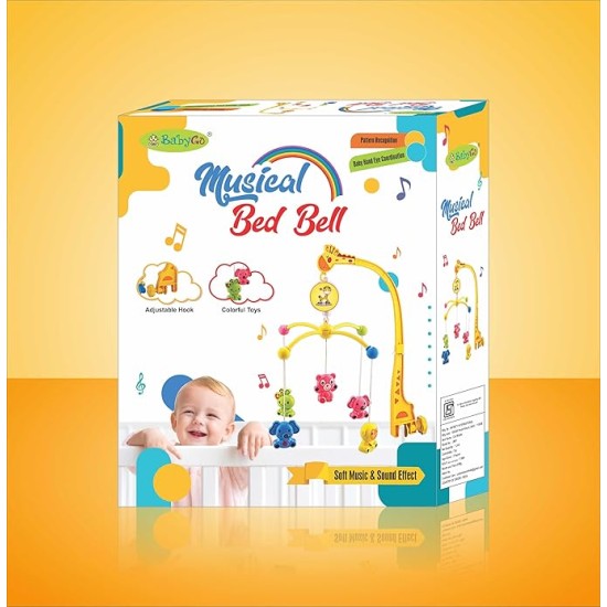 BabyGo Rotating Giraffe Musical Rattle for Kids | Cot Mobile for Cradle for Baby | Jhoomer for Kids Bed |