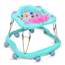 AVANI METROBUZZ 360° Baby Activity Walker with Toy Bar, Music & Light for 6 Months to 18 Months Old Baby (Blue)