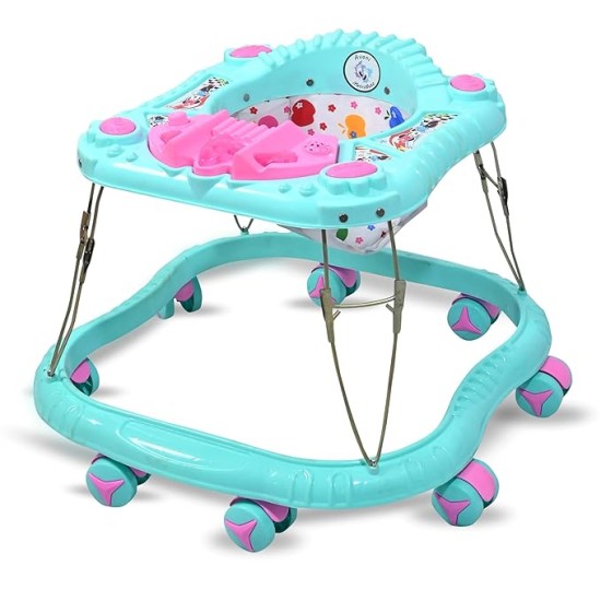 AVANI METROBUZZ 360° Baby Activity Walker with Toy Bar, Music & Light for 6 Months to 18 Months Old Baby (Blue)
