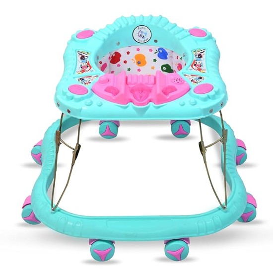 AVANI METROBUZZ 360° Baby Activity Walker with Toy Bar, Music & Light for 6 Months to 18 Months Old Baby (Blue)