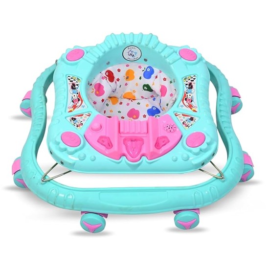 AVANI METROBUZZ 360° Baby Activity Walker with Toy Bar, Music & Light for 6 Months to 18 Months Old Baby (Blue)