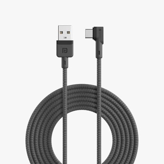 Portronics Konnect L Fast Charging 3A Type-C Cable 2 Meter with Charge & Sync Function for All Type-C Devices (Grey) Portronics Konnect L Fast Charging 3A Type-C Cable 2 Meter with Charge & Sync Function for All Type-C Devices (Grey)