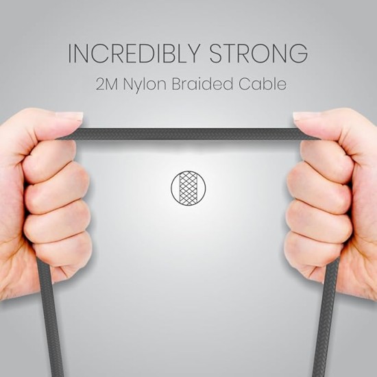 Portronics Konnect L Fast Charging 3A Type-C Cable 2 Meter with Charge & Sync Function for All Type-C Devices (Grey) Portronics Konnect L Fast Charging 3A Type-C Cable 2 Meter with Charge & Sync Function for All Type-C Devices (Grey)