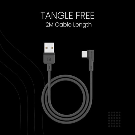 Portronics Konnect L Fast Charging 3A Type-C Cable 2 Meter with Charge & Sync Function for All Type-C Devices (Grey) Portronics Konnect L Fast Charging 3A Type-C Cable 2 Meter with Charge & Sync Function for All Type-C Devices (Grey)