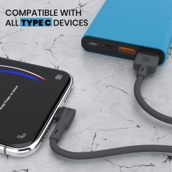 Portronics Konnect L Fast Charging 3A Type-C Cable 2 Meter with Charge & Sync Function for All Type-C Devices (Grey) Portronics Konnect L Fast Charging 3A Type-C Cable 2 Meter with Charge & Sync Function for All Type-C Devices (Grey)