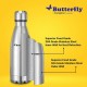 Butterfly Aura Stainless Steel Vacuum Flask | 350 ML | 24 Hours Hot & Cold | Rust Free | Wide Mouth | Lightweight | Leak Proof | Indoor, Outdoor Use | Thermo Flask | Silver