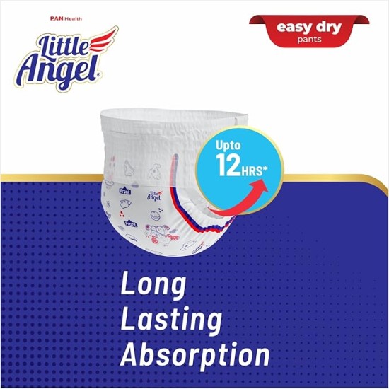 Little Angel Baby Easy Dry Diaper Pants With 12 Hrs Absorption Medium (M) Size 74 Count, 7-12 Kgs - M (74 Pieces) Little Angel Baby Easy Dry Diaper Pants With 12 Hrs Absorption Medium (M) Size 74 Count, 7-12 Kgs - M (74 Pieces)