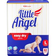 Little Angel Baby Easy Dry Diaper Pants With 12 Hrs Absorption Large Size, 9-14 Kgs - L (62 Pieces)
