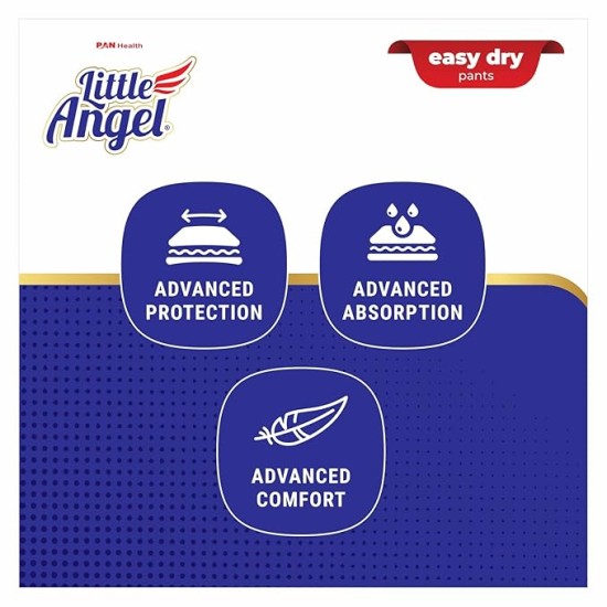 Little Angel Baby Easy Dry Diaper Pants With 12 Hrs Absorption Large Size, 9-14 Kgs - L (62 Pieces) Little Angel Baby Easy Dry Diaper Pants With 12 Hrs Absorption Large Size, 9-14 Kgs - L (62 Pieces)