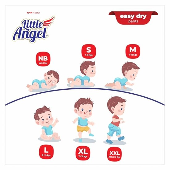 Little Angel Baby Easy Dry Diaper Pants With 12 Hrs Absorption Large Size, 9-14 Kgs - L (62 Pieces) Little Angel Baby Easy Dry Diaper Pants With 12 Hrs Absorption Large Size, 9-14 Kgs - L (62 Pieces)