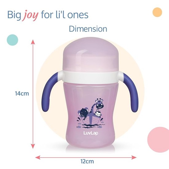 LuvLap 360° Soft Spout Baby Trainer Sipper, 240ml, Dual Handle Leakproof & spillproof Sippy Cup for Babies/Toddlers/Kids, Easy-Grip Handles, BPA-Free, Ergonomic Design, Purple LuvLap 360° Soft Spout Baby Trainer Sipper, 240ml, Dual Handle Leakproof & spillproof Sippy Cup for Babies/Toddlers/Kids, Easy-Grip Handles, BPA-Free, Ergonomic Design, Purple