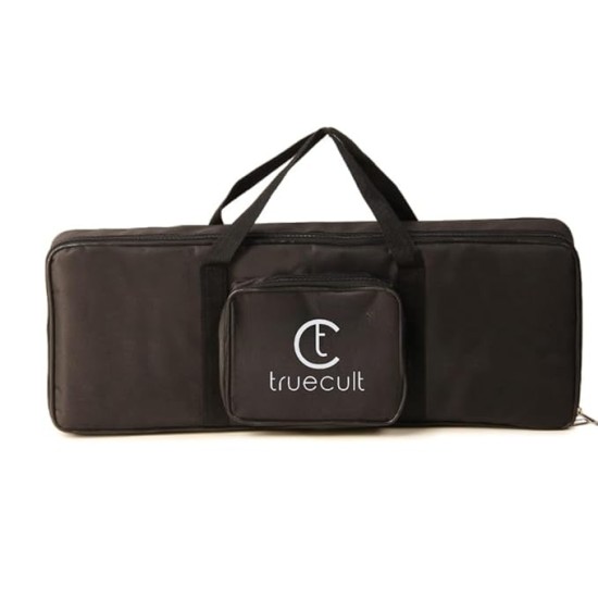 True Cult Polyester Keyboard Bag Compatible with 37 Keys Yamaha & Casio Pss-E30,Pss-F30 Padded Quality with Dust Cover (Black)
