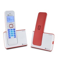 Beetel X75 2.4Ghz Cordless Landline Phone,Dual Mode DTMF/FSK,1 Line 7segment LCD Display & Blue LED Backlit,Illuminated Keypad,2 Way Speaker Phone,6 Step Ringer Volume Control(Red/White)(X75)