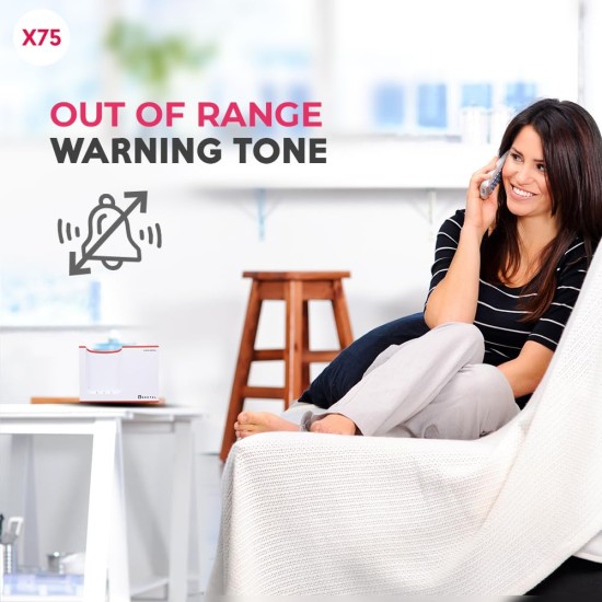 Beetel X75 2.4Ghz Cordless Landline Phone,Dual Mode DTMF/FSK,1 Line 7segment LCD Display & Blue LED Backlit,Illuminated Keypad,2 Way Speaker Phone,6 Step Ringer Volume Control(Red/White)(X75)