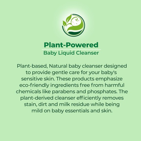 Luvlap Plant Based Liquid Cleanser, Refill pack- 1000ml, With Neem, Lemon & Basil, For Feeding Accessories, Toys, Fruits & Vegetables, 100% Food Grade, Free From Bleach & SLS