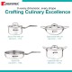 Bergner TriPro TriPly Stainless Steel 7 Pcs Cookware Set - 20cm Deep Kadai (1.5 L), 20cm Sautepan (1.2 L), 16cm Saucepan (1.7 L), 20cm Casserole (3 L), 3 Stainless Steel Lids, Induction Bottom, Silver