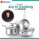 Bergner TriPro TriPly Stainless Steel 7 Pcs Cookware Set - 20cm Deep Kadai (1.5 L), 20cm Sautepan (1.2 L), 16cm Saucepan (1.7 L), 20cm Casserole (3 L), 3 Stainless Steel Lids, Induction Bottom, Silver