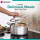 Bergner TriPro TriPly Stainless Steel 7 Pcs Cookware Set - 20cm Deep Kadai (1.5 L), 20cm Sautepan (1.2 L), 16cm Saucepan (1.7 L), 20cm Casserole (3 L), 3 Stainless Steel Lids, Induction Bottom, Silver