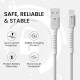Portronics Konnect X USB to 8 Pin Cable with 3A Output, Fast Charging & Data Transfer, Nylon Braided, Aluminium Alloy Shell, 1M Length compatible with 8 PIN Devices(White)