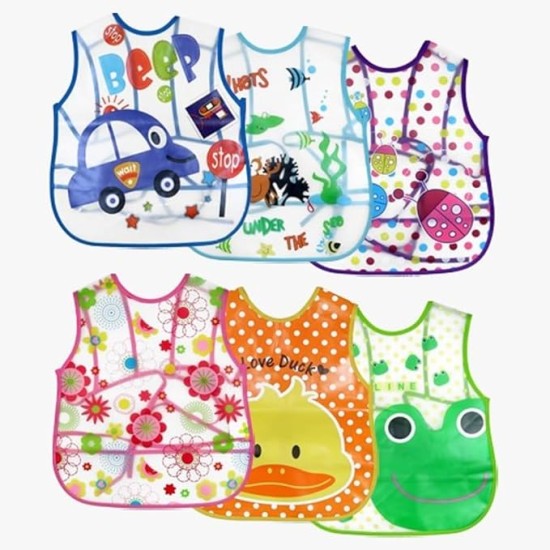 BabyGo Plastic Waterproof Quick Dry Sleeveless Washable Printed Feeding Bibs Apron for New Born Kids & Toddler, Unisex Cute Printed Meal Time Bib Set for Baby Boys & Girls(Pack of 2, Assorted) BabyGo Plastic Waterproof Quick Dry Sleeveless Washable Printed Feeding Bibs Apron for New Born Kids & Toddler, Unisex Cute Printed Meal Time Bib Set for Baby Boys & Girls(Pack of 2, Assorted)