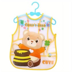 BabyGo Plastic Waterproof Quick Dry Sleeveless Washable Printed Feeding Bibs Apron for New Born Kids & Toddler, Unisex Cute Printed Meal Time Bib Set for Baby Boys & Girls(Pack of 2, Assorted)