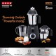 USHA Thunderbolt Pro 1000 Watt with 4 Jars, 100% Copper Ball-Bearing Motor, Handsfree operation, 4 Jars, Fruit Filter, 3-Speed Setting with Inching option, 5 Years Warranty on Motor (Black)
