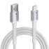Portronics Konnect X 3A Unbreakable Nylon Braided USB to Type C Fast Charging Cable 2M Long, Supports All Type C Smartphones and Devices(White)
