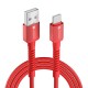 Portronics Konnect X 60W 6A USB-A to Type C Fast Charging Cable With WARP/DASH/VOOC/SuperVOOC/FLASH Charging Support, Compatible with OnePlus, Oppo, iPhone 15 & other Type C Smartphone & Devices(Red)