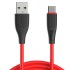 Portronics Silklink 3A USB to Type C Fast charging Cable for Type C Smartphone and Devices,Premium Silicon Cable, 1M (Red)
