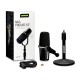 Shure MV7+ Podcast Microphone with Stand. Enhanced Audio, LED Touch Panel, USB-C & XLR Outputs, Auto Level Mode, Digital Pop Filter, Reverb Effects, Podcasting, Streaming, Recording - Black Shure MV7+ Podcast Microphone with Stand. Enhanced Audio, LED Touch Panel, USB-C & XLR Outputs, Auto Level Mode, Digital Pop Filter, Reverb Effects, Podcasting, Streaming, Recording - Black