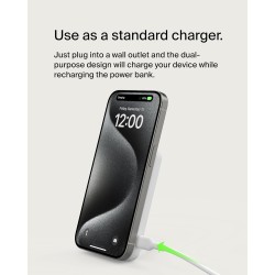 Belkin Qi2 Wireless Power Bank 15W 5000 mAh | MagSafe Charger w/Built-in Pop-up Kickstand | Compatible w/iPhone 17, Air, Pro, Pro Max, Google Pixel 10, etc. | White Belkin Qi2 Wireless Power Bank 15W 5000 mAh | MagSafe Charger w/Built-in Pop-up Kickstand | Compatible w/iPhone 17, Air, Pro, Pro Max, Google Pixel 10, etc. | White