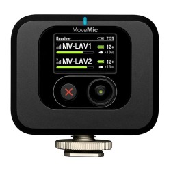 Shure MoveMic Receiver - Cold Shoe Mountable Camera Receiver for MoveMic Lavalier Microphones, Compatible with Most DSLR Cameras and Computers, for Mobile Content Creators