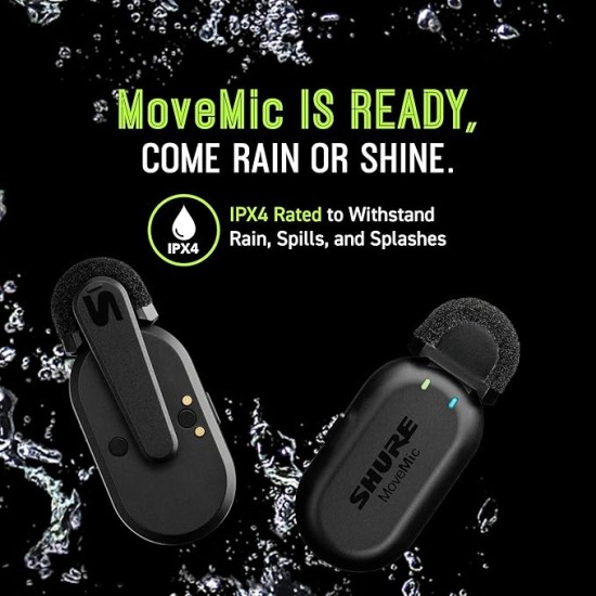 Shure MoveMic Receiver - Cold Shoe Mountable Camera Receiver for MoveMic Lavalier Microphones, Compatible with Most DSLR Cameras and Computers, for Mobile Content Creators