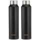 Stainless Steel Water Bottle (Pack of 2) | BIS-Approved | 900ml (Matte Black)