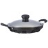 Solimo Die Cast Aluminium Nonstick Appam Patra/Paniyarakkal with Ss Lid 12 Cup with Side Handle, Black