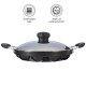 Solimo Die Cast Aluminium Nonstick Appam Patra/Paniyarakkal with Ss Lid 12 Cup with Side Handle, Black Solimo Die Cast Aluminium Nonstick Appam Patra/Paniyarakkal with Ss Lid 12 Cup with Side Handle, Black