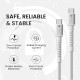 Portronics Konnect X 60W Type C to Type C Unbreakable Nylon Braided Cable, 1M Fast Charging Cable for iPhone 15 series, iPad, Samsung Galaxy & other Type C Devices(White)